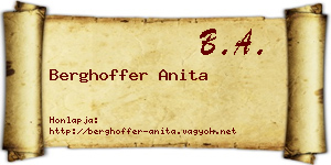 Berghoffer Anita névjegykártya