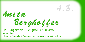 anita berghoffer business card